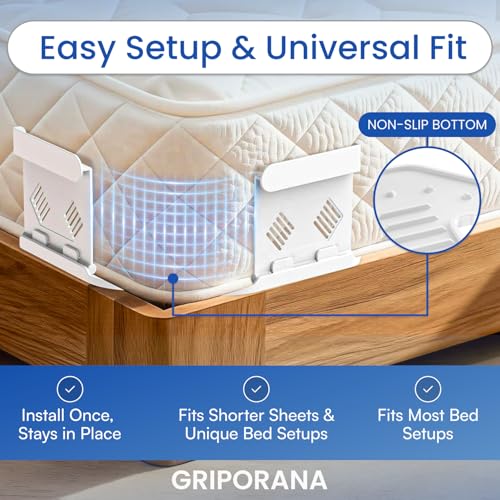 Non-Slip Bed Sheet Holders - Strong Universal Mattress Gripper