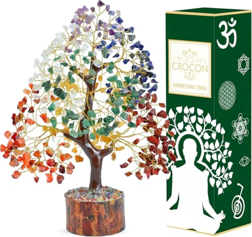 7 Chakra Crystal Tree of Life | Healing Gemstone Decor 10-12 Inch