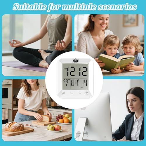 Waterproof Digital Bathroom Shower Clock with Countdown Timer and Suction Cup