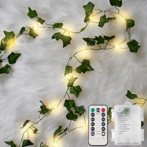 Suddus 33FT 100LED Ivy Vine Fairy Lights Battery Operated with Remote