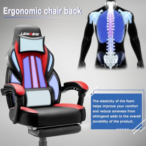 Heavy-Duty Big and Tall Gaming Chair, 400lb Capacity, Ergonomic PC Desk Chair