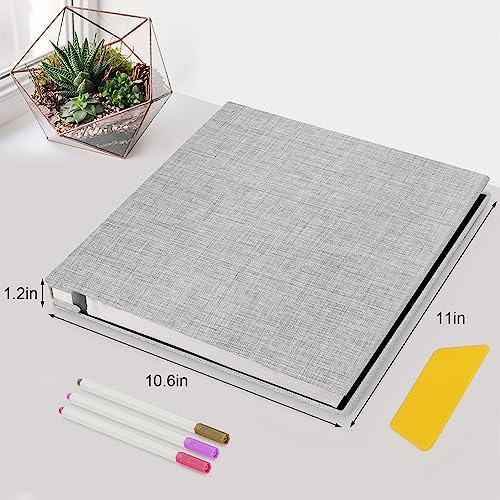 Large Self-Adhesive Photo Album Scrapbook - 60 Pages Linen Cover DIY Kit
