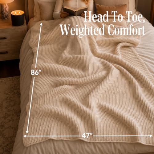 15 lb Weighted Blanket - 100% European Cotton, Soft & Breathable