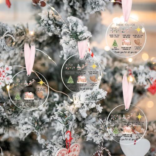 Kathfly 24 Sets Coworkers Appreciation Christmas Ornaments with Cards