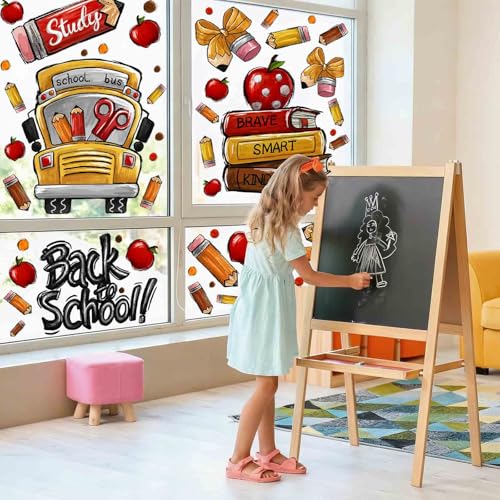 Back to School Window Clings - 8 Reusable Classroom Decor Sheets