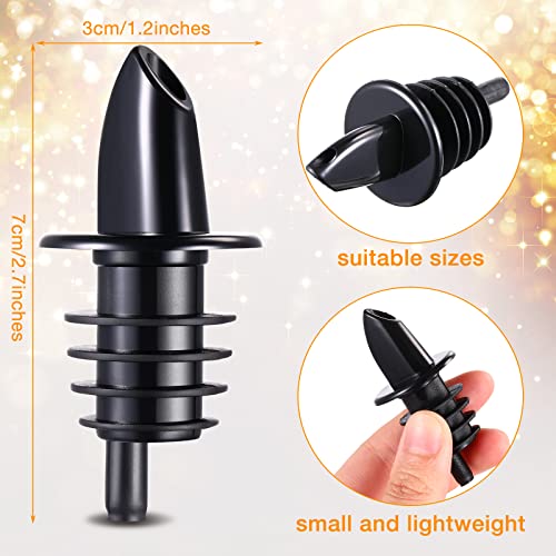 Potchen 100 Pack Liquor Bottle Pourers - Bar & Home Use, Black