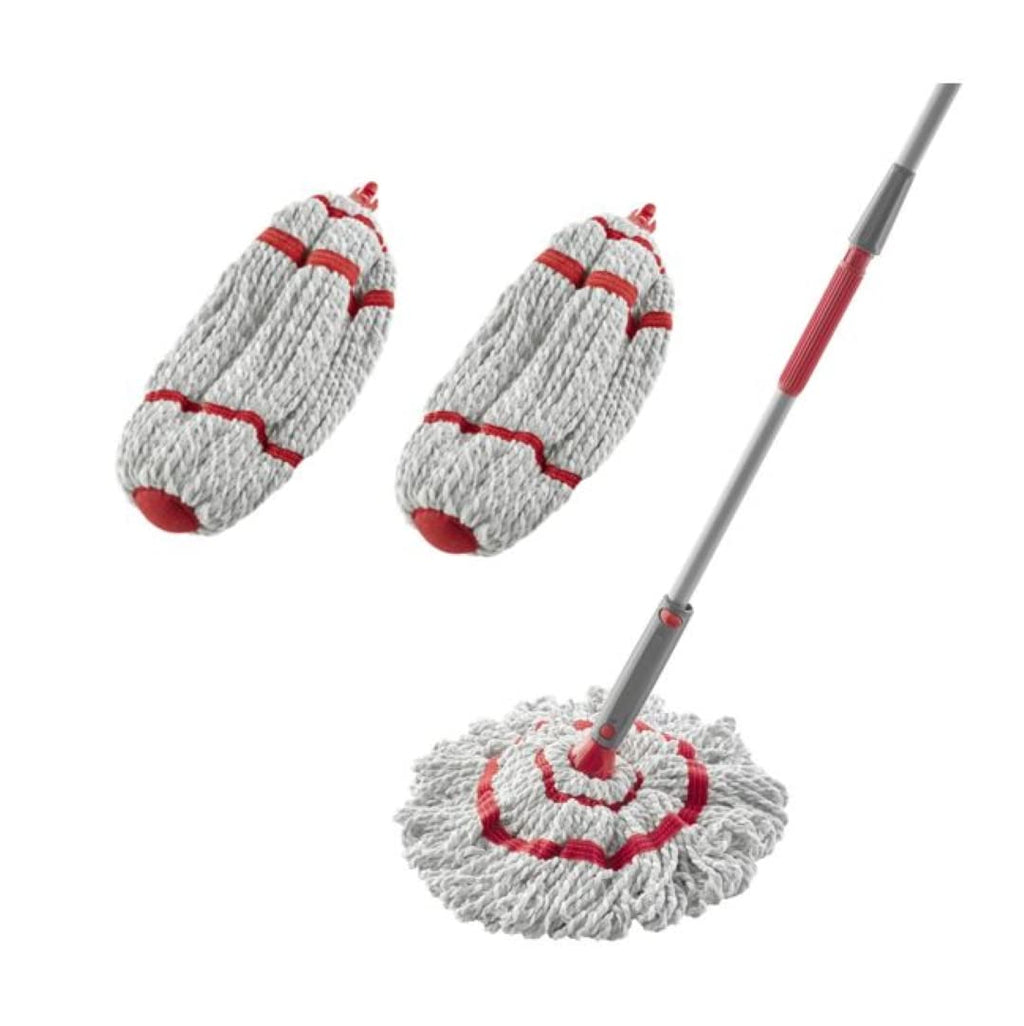 Rubbermaid Microfiber Twist Mop Kit - Machine Washable with 2 Refills | Lightweight & Safe for All Floor Types