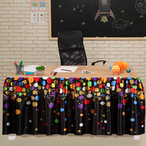 Confetti Desk Skirt - 9ft x 29in Colorful Polyester Table Covering