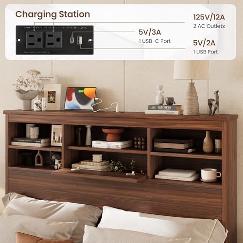 4-Piece Queen Bedroom Furniture Set with Platform Bed, Dresser, Nightstands