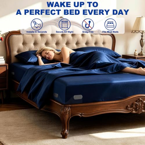 Bed Sheet Holders for Corners - No-Lift Fitted Sheet Grippers (4-Pack)