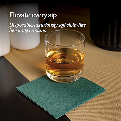 Servietto Brown Linen-Feel Disposable Cocktail Napkins 200-Pack 5" x 5"