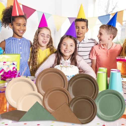 Woodland Baby Shower Tableware Set - 150pcs Forest Animal Party Supplies