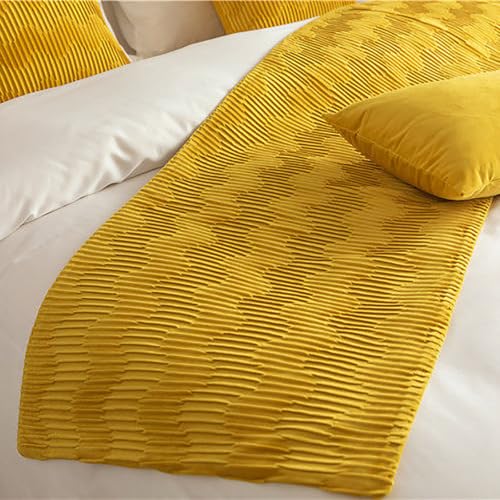Luxury Velvet Bed Runner - Reversible Soft Bed Scarf for King Beds