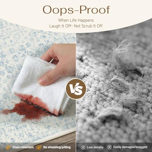 3-Piece Washable Kitchen Rug Set, Non-Slip Floral Runner Mats for Home