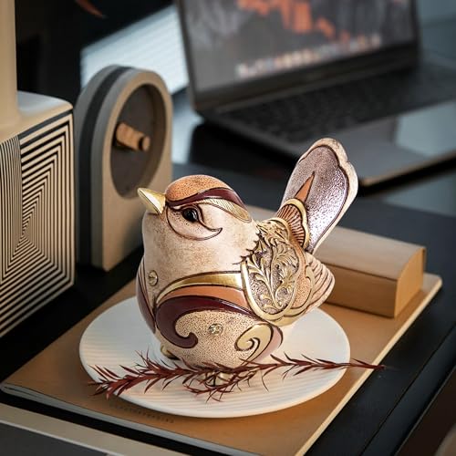 Decorative Bird Statue Figurine for Shelf and Table Home Decor