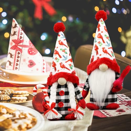 Red Cardinal Christmas Gnomes - Memorial Sympathy Decor for Home
