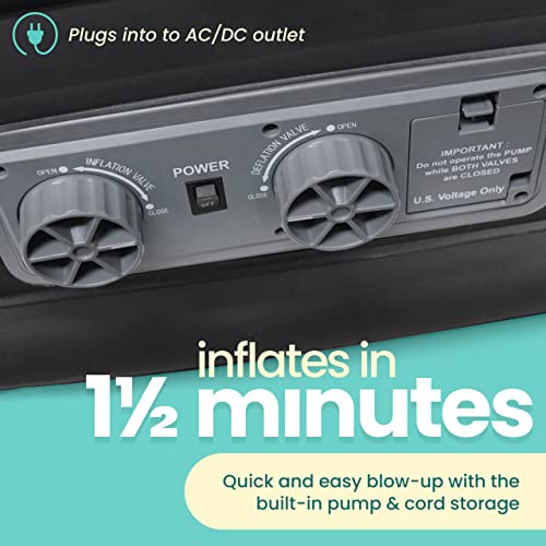 Twin Size Double-High Air Mattress with Built-in Pump - Waterproof & Portable Blow Up Bed for Camping & Travel