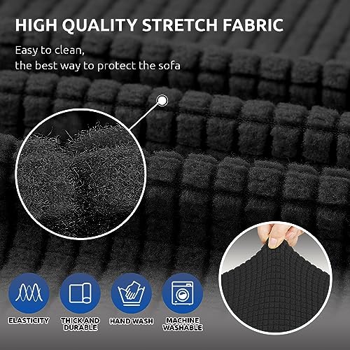 Stretch Jacquard Sofa Slipcover for 3 Cushion Couch (78"-94") - Pet Friendly
