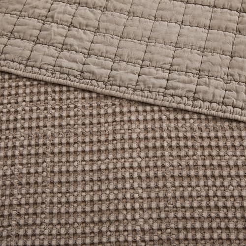 Levtex Home Mills Cotton Waffle King Bedspread Set with Shams - Cocoa