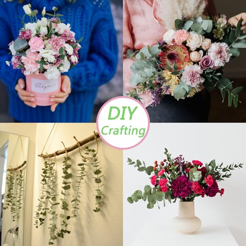 10 Pcs Natural Dried Eucalyptus Stems - 17 Inch Branches for Shower