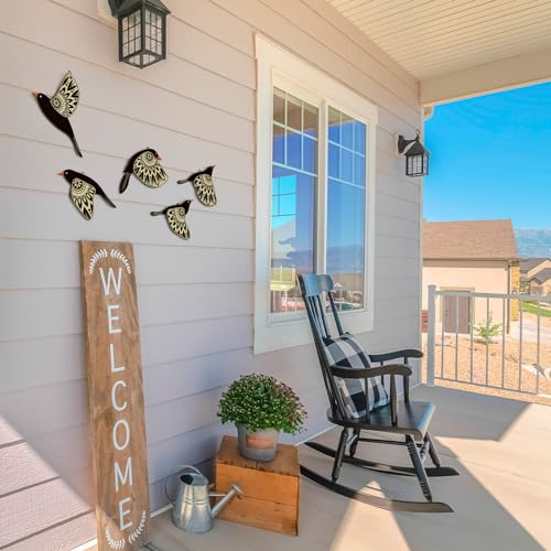 5-Piece Wooden Bird Wall Art Set, Rustic Farmhouse Home Decor Wall Hanging