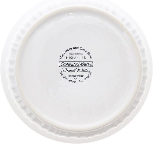 CorningWare Round French White Casserole Dish - 1.5qt with Fluted Glass Lid | Elegant Kitchen Essential