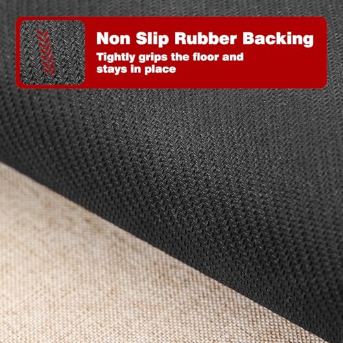 Siilues Red Christmas Kitchen Mat Set of 2, 17x29 and 17x47 Non-Slip Snowman Rugs