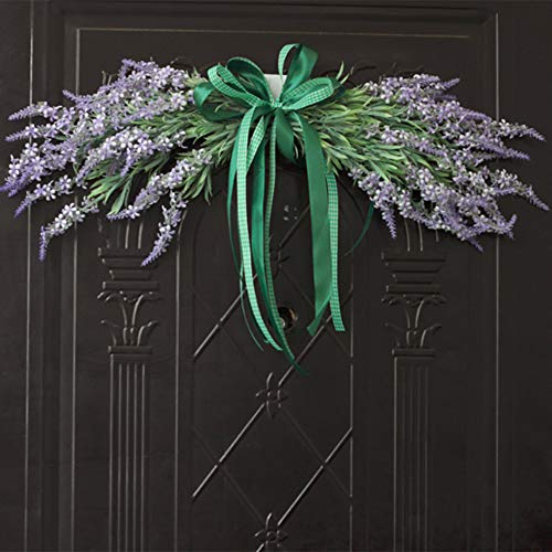 21.6-Inch Artificial Lavender Flower Swag for Front Door and Wedding Decor