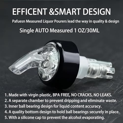 3-Pack 1oz Measured Liquor Bottle Pourers - Automatic Shot Dispenser