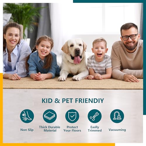 Non-Slip Rug Pad for Hardwood Floors - Extra Thick Anti-Skid Gripper 2x6 Ft