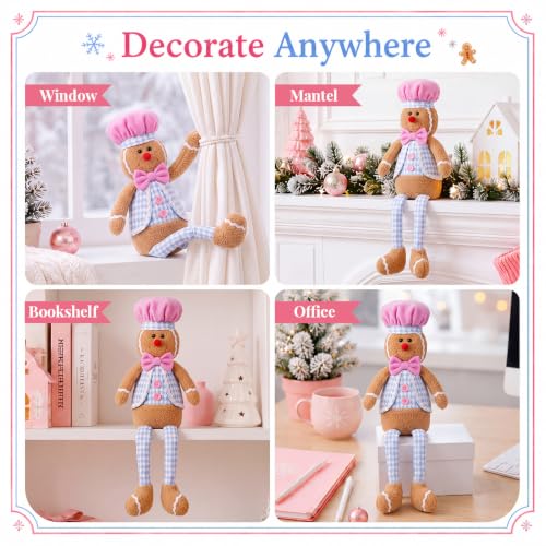 Gingerbread Man Christmas Tree Topper Plush Doll 19 Inch Holiday Decor