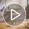 2-Tier Velvet Jewelry Stand and Bracelet Holder Organizer in Beige