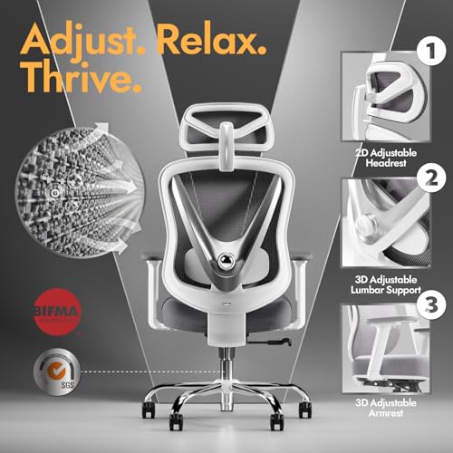 Ergonomic Mesh Office Chair with 3D Lumbar Support and Adjustable Armrests