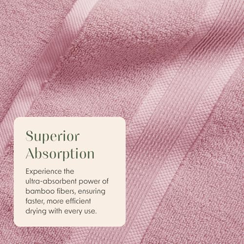 6-Piece Bamboo Rayon & Cotton Bath Towel Set - Ultra Soft & Absorbent