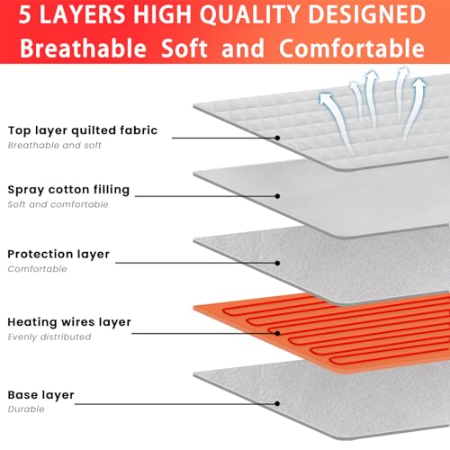 King Size Heated Mattress Pad with Dual Control & 8 Settings