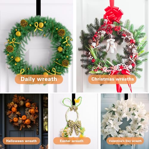 15" Wreath Hanger for Front Door - Steel Over The Door Hook, 20lb Capacity