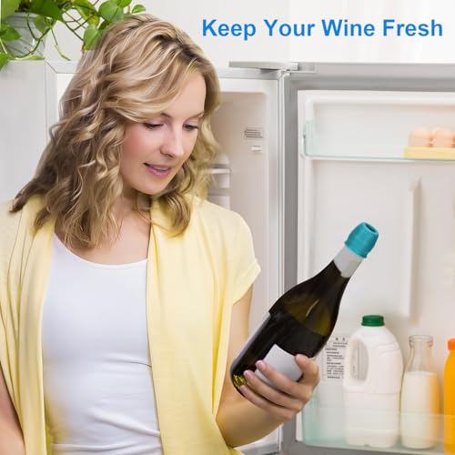 Reusable Silicone Wine Bottle Stoppers - 6 Pack Leak-Proof Wine Savers