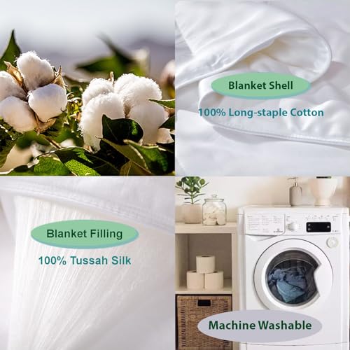Summer Silk Quilt Blanket - Twin Size, Machine Washable, Soft & Breathable