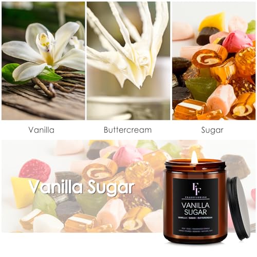 Vanilla Sugar Scented Candle - 7 oz Natural Soy Wax Aromatherapy Jar Candle