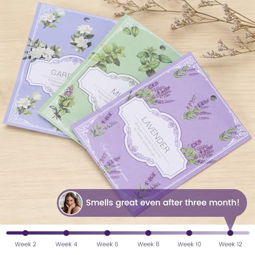 Lavender Scented Sachets for Drawers and Closets - 12 Pack Odor Eliminator