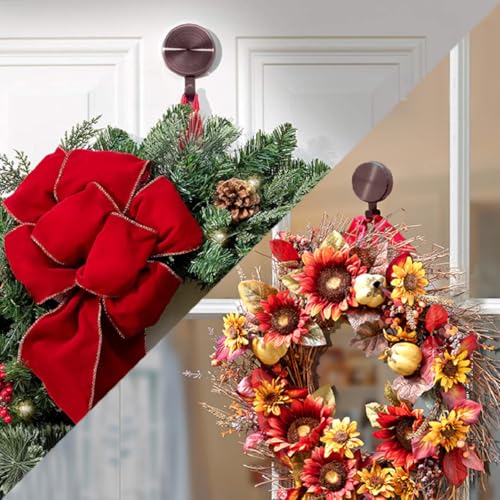 Magnetic Wreath Hanger Set for Metal Doors & Glass Windows - Oil-Rubbed Bronze
