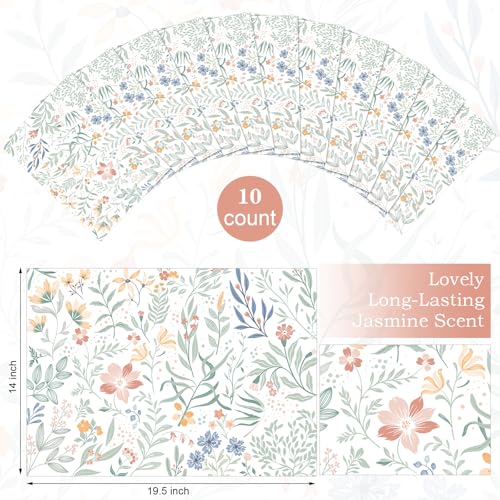 Floral Scented Drawer Liners 19.5 x 14 Inches - 10 Sheets Non-Adhesive Paper