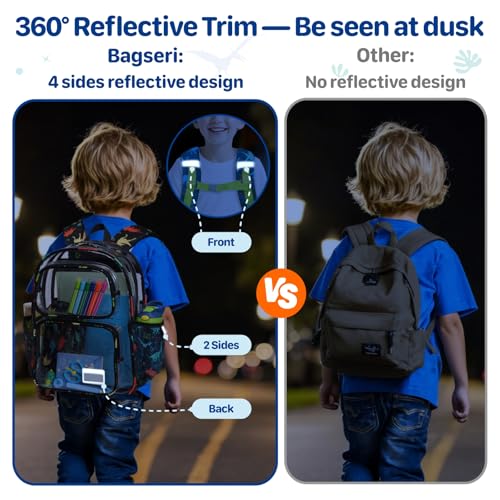 Kids Clear Backpack 15 Inch Heavy Duty School Bookbag for Boys (Ages 5-7)