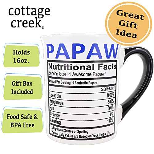 Cottage Creek Papaw 16oz Ceramic Coffee Mug – Double-Sided Gift Boxed Cup