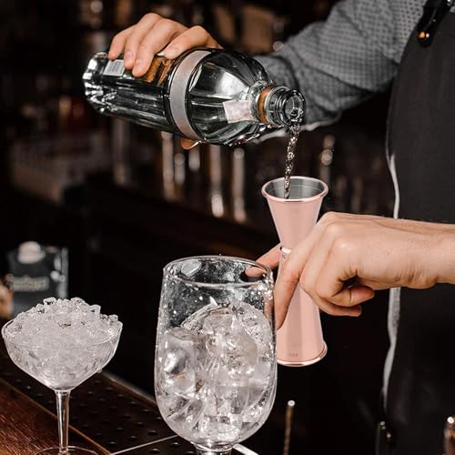 TJ Rose Barware Jigger for Bartending 1oz/2oz - Premium Stainless Steel