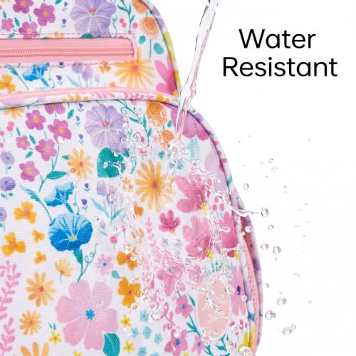Mibasies Kids Pink Flower Backpack for Girls - 12L School Bookbag