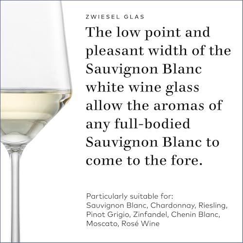 Schott Zwiesel Pure Sauvignon Blanc White Wine Glass Set of 4, 14oz, Dishwasher Safe, Made in Germany