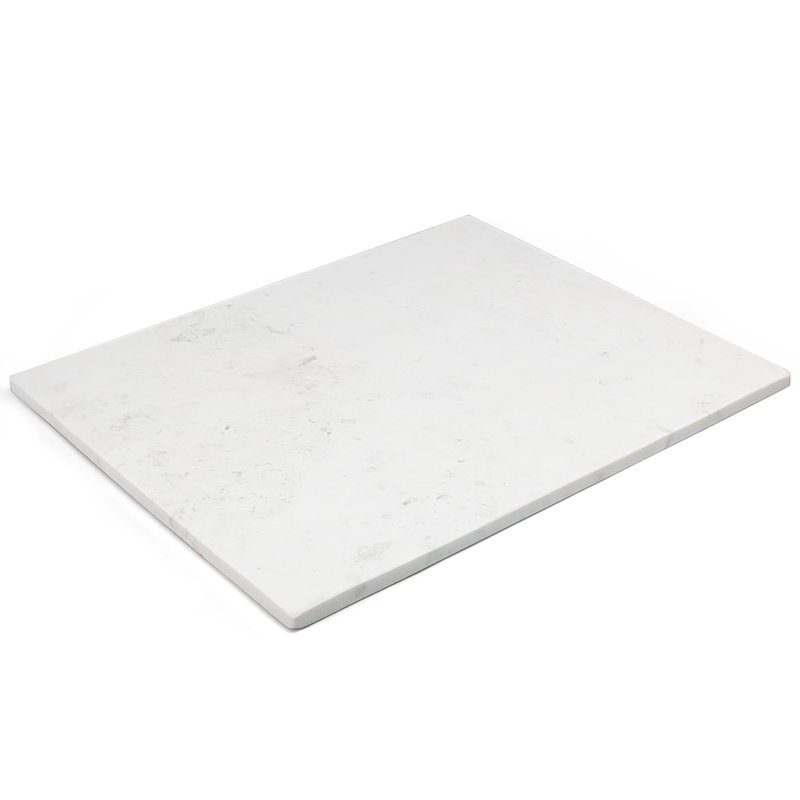 Nature Marble Cutting Board - 19.7 * 15.7 Inch Large Stone Cutting Board Countertop, Stone Charcuterie Tray with Non-Slip Base for Kitchen, Gift for Grill Masters, Baking Lover and Home Chefs (White)