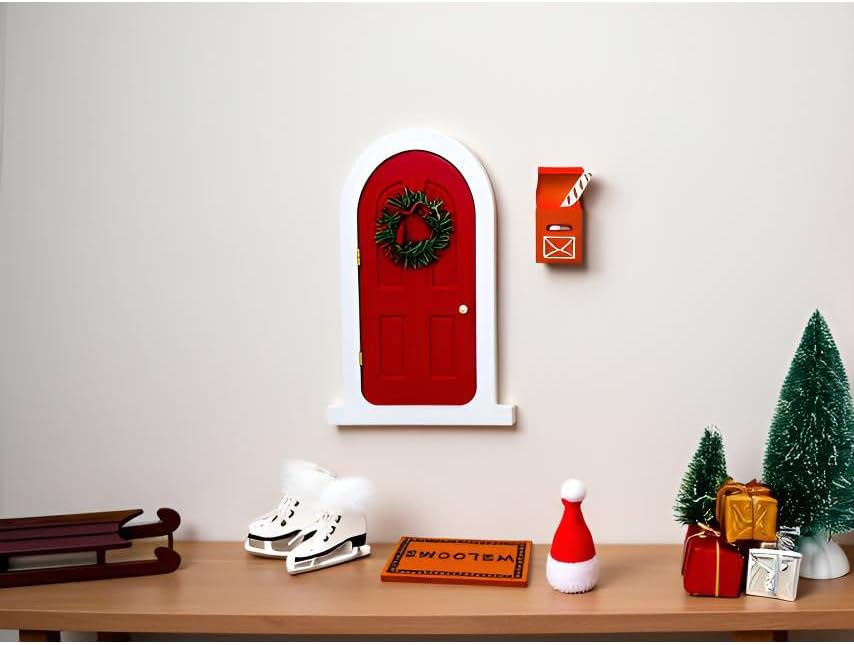 Tonttuovi Miniature Elf Door - Wooden Christmas Elf Accessories for Wall Decor | Perfect for Elf Arrival Ideas