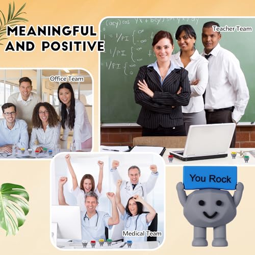 25 Pcs Mini Rubber Stone Figurines with Motivational Quotes for Desk Decor